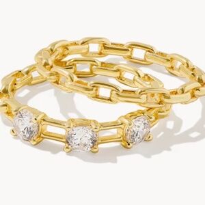 Kendra Scott Lexi Gold Ring Set In White CZ